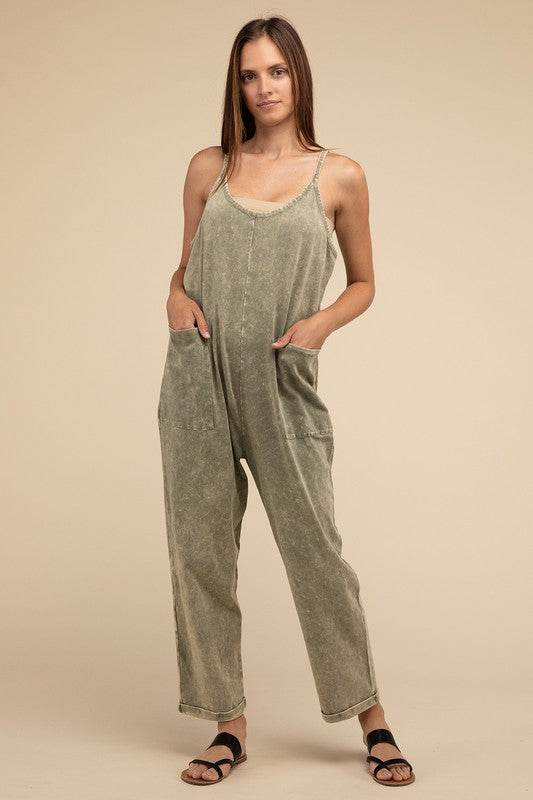 Washed Spaghetti Straps Overalls with Pockets - Shop Style & More | Fresh Looks, Everyday Deals & Free Shipping
