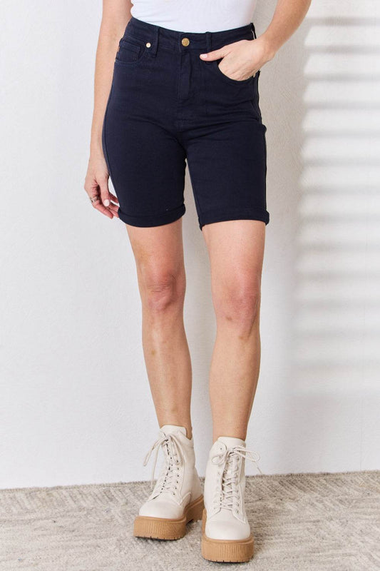 Judy Blue Full Size High Waist Tummy Control Bermuda Shorts - Shop Style & More | Fresh Looks, Everyday Deals & Free Shipping
