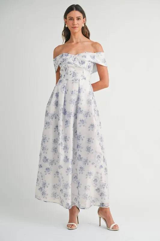MABLE Floral Printed Off Shoulder Maxi Dress - Shop Style & More | Fresh Looks, Everyday Deals & Free Shipping