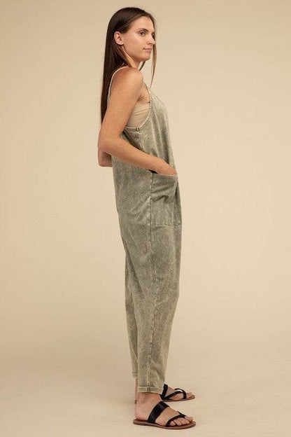Washed Spaghetti Straps Overalls with Pockets - Shop Style & More | Fresh Looks, Everyday Deals & Free Shipping