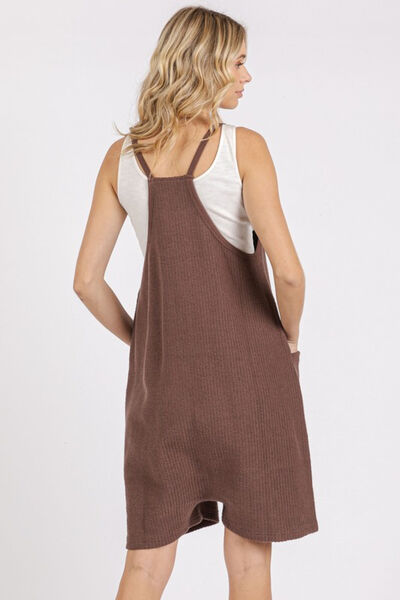 Mittoshop Scoop Neck Spaghetti Strap Overalls with Pockets Jumpsuits