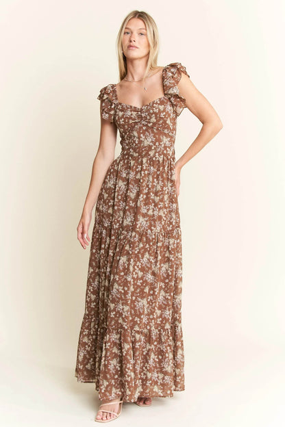 Jade By Jane Ruffle Sleeve Tiered Maxi Dress - Shop Style & More | Fresh Looks, Everyday Deals & Free Shipping