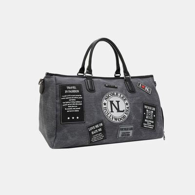 Nicole Lee USA Denim Patch Duffel Bags