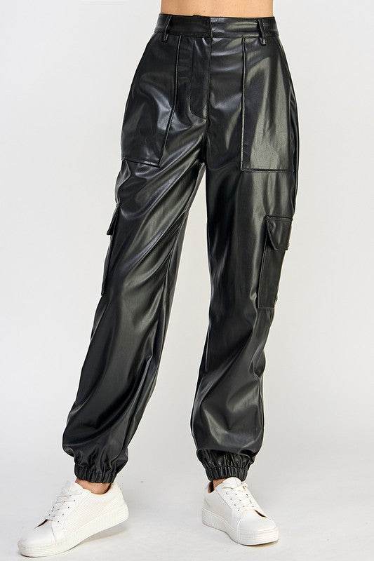 RELAXED VEGAN LEATHER CARGO PANTS - Shop Style & More | Fresh Looks, Everyday Deals & Free Shipping