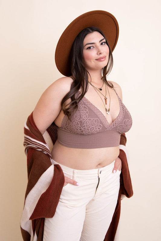 Plus Size Waistband Loop Lace Brami - Shop Style & More | Fresh Looks, Everyday Deals & Free Shipping