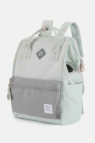 Himawari Contrast Waterproof Backpack Bag with External USB Port - Shop Style & More | Fresh Looks, Everyday Deals & Free Shipping