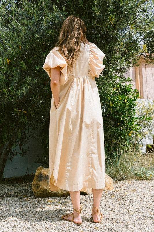 Annie Wear Smocked Puff Sleeve Midi Dress - Shop Style & More | Fresh Looks, Everyday Deals & Free Shipping