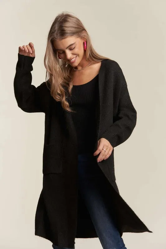 ADORA 2tone Sweater Open Cardigan Women's Outerwear