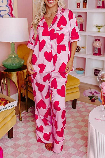 Pink Classic Heart Valentines Pajamas Set - Shop Style & More | Fresh Looks, Everyday Deals & Free Shipping