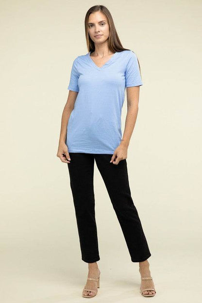 Cotton V-Neck Short Sleeve T-Shirts - Shop Style & More | Fresh Looks, Everyday Deals & Free Shipping