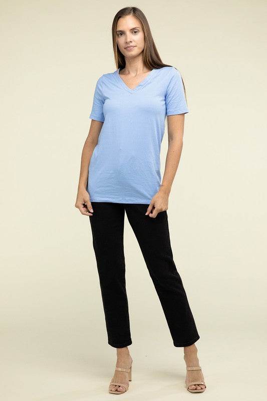 Cotton V-Neck Short Sleeve T-Shirts - Shop Style & More | Fresh Looks, Everyday Deals & Free Shipping