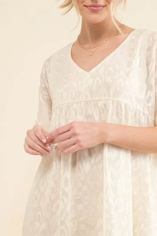 And The Why Woven Leopard Baby Doll Roll-Sleeve Casual Dress - Shop Style & More | Fresh Looks, Everyday Deals & Free Shipping