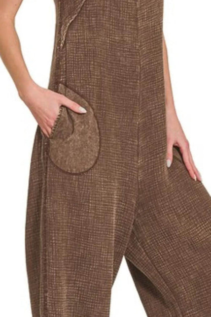 Zenana Double Gauze Washed Wide Leg Overalls - Shop Style & More | Fresh Looks, Everyday Deals & Free Shipping