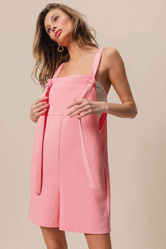 BiBi Texured Jacquard Romper with Side Pockets - Shop Style & More | Fresh Looks, Everyday Deals & Free Shipping