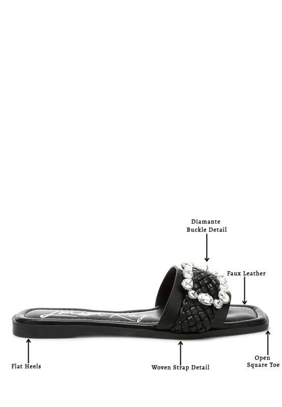 Hazbin Diamante Flat Sandals - Shop Style & More | Fresh Looks, Everyday Deals & Free Shipping