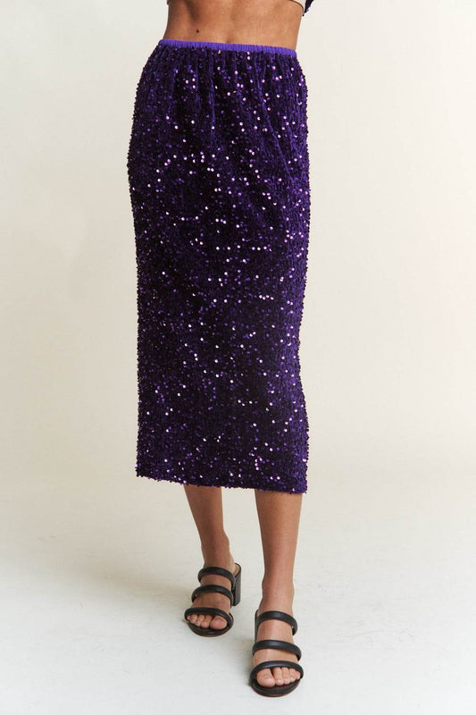 J.NNA Sequin Back Slit Midi Skirt - Shop Style & More | Fresh Looks, Everyday Deals & Free Shipping
