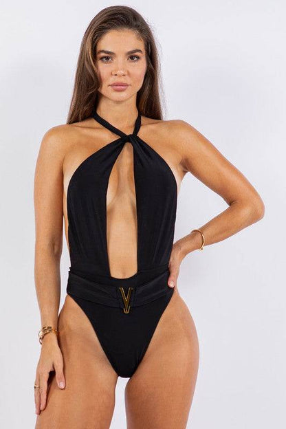 ONE PIECE BATHING SUIT DEEP OPEN WITH BELT ON WAIS - Shop Style & More | Fresh Looks, Everyday Deals & Free Shipping