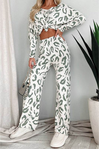 Leopard Animal Print Long Sleeve Loungewear Set - Shop Style & More | Fresh Looks, Everyday Deals & Free Shipping