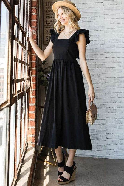 LINEN RUFFLE MID DRESS - Shop Style & More | Fresh Looks, Everyday Deals & Free Shipping