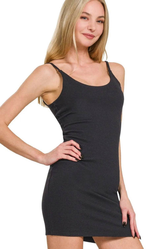 Zenana Ponte Spaghetti Strap Bodycon Mini Dress - Shop Style & More | Fresh Looks, Everyday Deals & Free Shipping