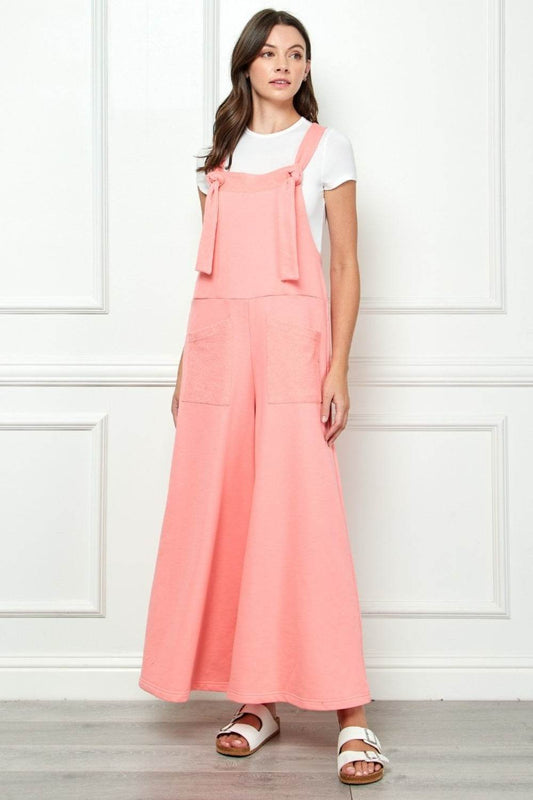 Veveret Wide Strap French Terry Overalls - Shop Style & More | Fresh Looks, Everyday Deals & Free Shipping