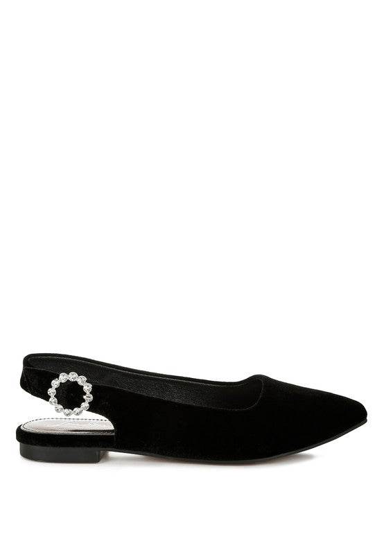Dolan Velvet Slingback Flat Sandals - Shop Style & More | Fresh Looks, Everyday Deals & Free Shipping