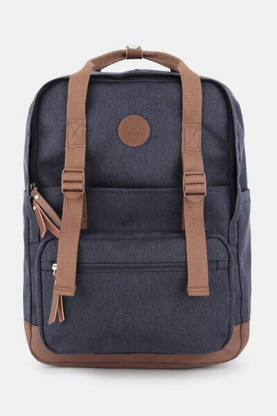 Himawari Waterproof Canvas Backpack Bag with Side Pockets Navy One Size Bags