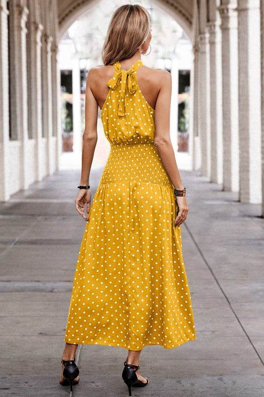 Halter Polka Dot Polka Dot Maxi Dress - Shop Style & More | Fresh Looks, Everyday Deals & Free Shipping