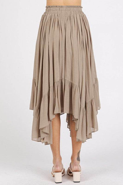 Mittoshop Handkerchief Hem Elastic Waist Pocket Midi Skirt - Shop Style & More | Fresh Looks, Everyday Deals & Free Shipping