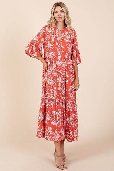 Mittoshop Abstract Leaf Print Tiered Ruffle Dress - Shop Style & More | Fresh Looks, Everyday Deals & Free Shipping