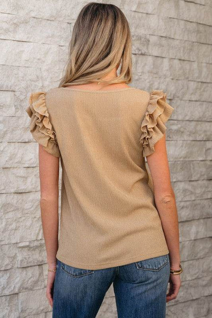 Nia Ruffled Tiered Sleeve Textured Top - Shop Style & More | Fresh Looks, Everyday Deals & Free Shipping