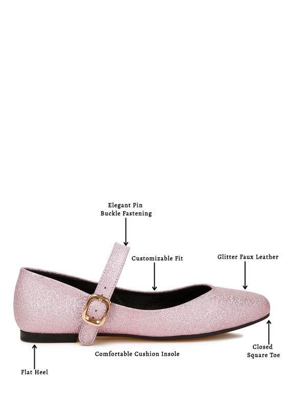 Herma Glitter Pin Buckle Ballerinas - Shop Style & More | Fresh Looks, Everyday Deals & Free Shipping