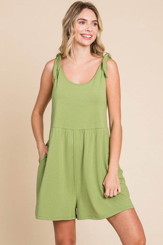 Culture Code Full Size Shoulder Knot Baggy Romper - Shop Style & More | Fresh Looks, Everyday Deals & Free Shipping