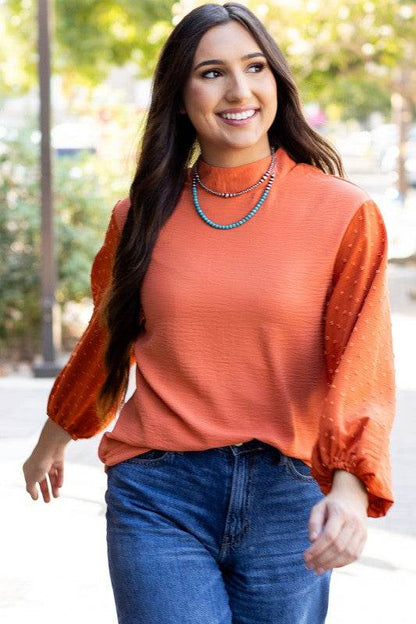 June Swiss Dot Balloon Sleeve Loose Blouse - Shop Style & More | Fresh Looks, Everyday Deals & Free Shipping