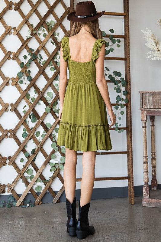 Ruched waist ruffled sleeveless dress - Shop Style & More | Fresh Looks, Everyday Deals & Free Shipping