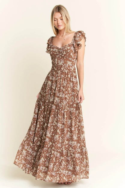 Jade By Jane Ruffle Sleeve Tiered Maxi Dress - Shop Style & More | Fresh Looks, Everyday Deals & Free Shipping