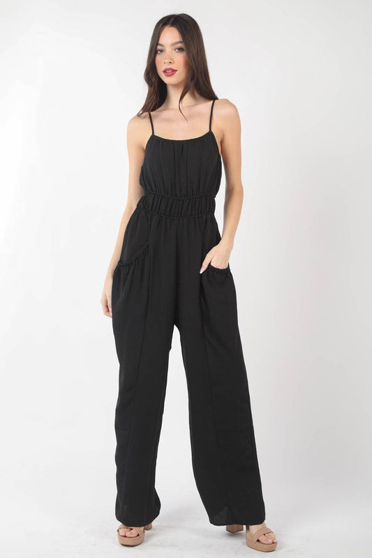 VERY J Pintuck Detail Woven Sleeveless Jumpsuit - Shop Style & More | Fresh Looks, Everyday Deals & Free Shipping