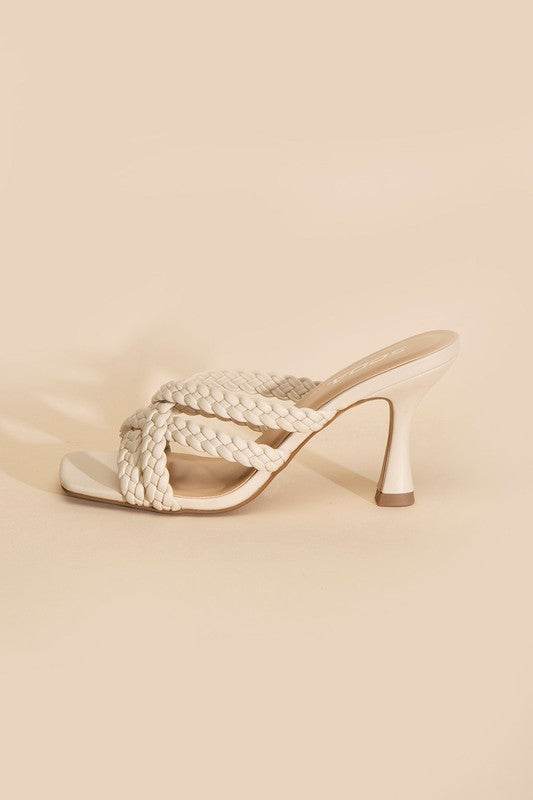 KELLAN-S Double Cross Braided Heels Sandals