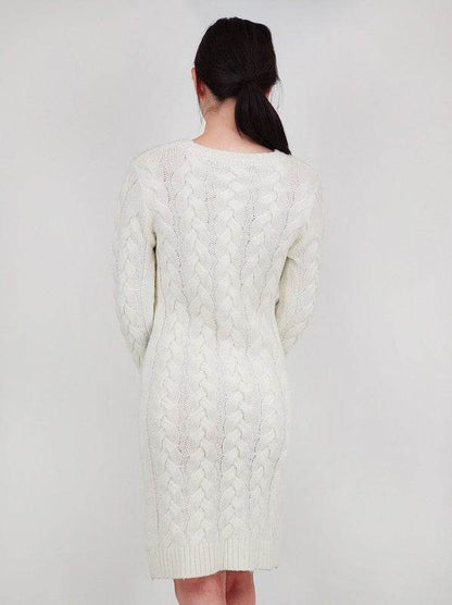 Loose Fit Knee Length Heavy Cable Knitted Dress - Shop Style & More | Fresh Looks, Everyday Deals & Free Shipping
