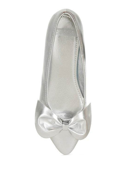Bromelia Metallic Pleather Bow Ballerinas - Shop Style & More | Fresh Looks, Everyday Deals & Free Shipping