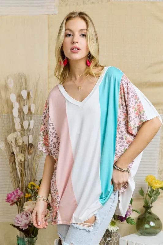 ADORA Colorblock Casual Knit Tunic Top - Shop Style & More | Fresh Looks, Everyday Deals & Free Shipping