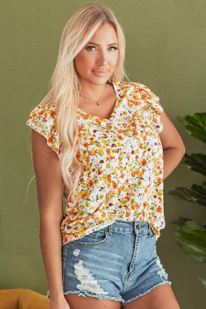 Mikayla Floral Ruffled Sleeveless Tank Top - Shop Style & More | Fresh Looks, Everyday Deals & Free Shipping