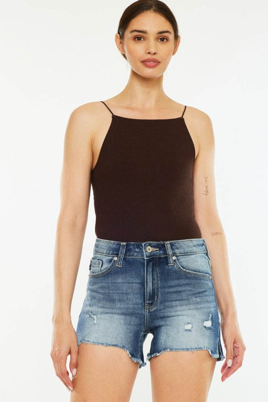 Kancan High Waist Raw Hem Denim Shorts - Shop Style & More | Fresh Looks, Everyday Deals & Free Shipping
