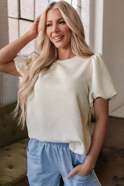 Aliya Textured Puff Sleeve Top - Shop Style & More | Fresh Looks, Everyday Deals & Free Shipping