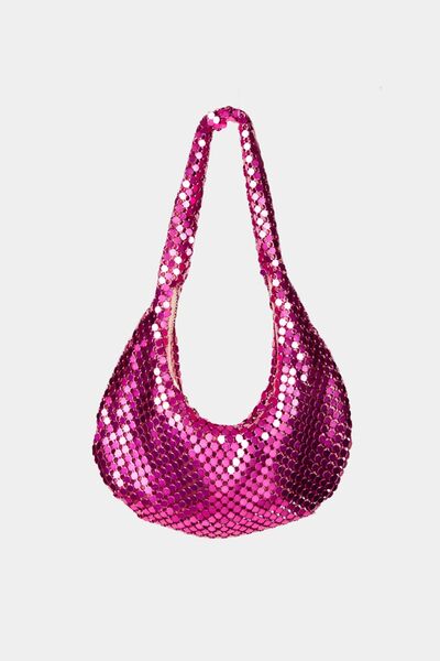 Fame Sequin Disc Handbag Pink One Size Bags