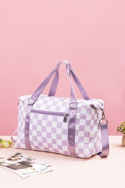 Zenana Checkered Multi-Pocket Travel Bag Bags