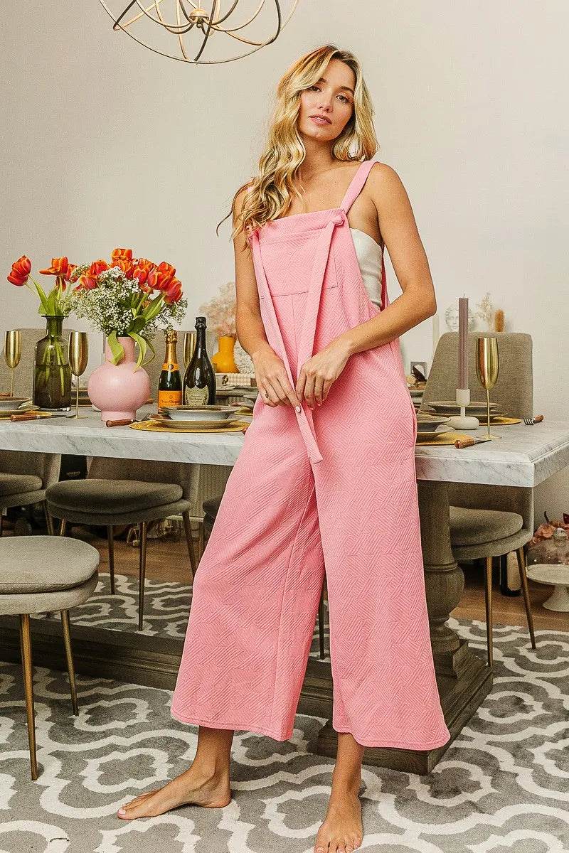 BiBi Textured Jacquard Jumpsuit with Side Pockets - Shop Style & More | Fresh Looks, Everyday Deals & Free Shipping