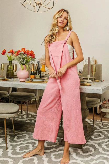 BiBi Textured Jacquard Jumpsuit with Side Pockets - Shop Style & More | Fresh Looks, Everyday Deals & Free Shipping