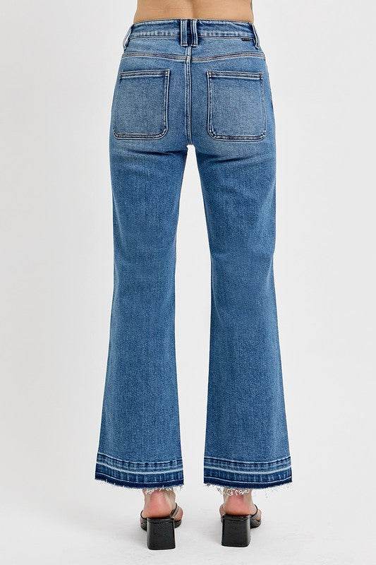 RISEN Full Size Raw Hem Ankle Bootcut Jeans Plus Size - Shop Style & More | Fresh Looks, Everyday Deals & Free Shipping