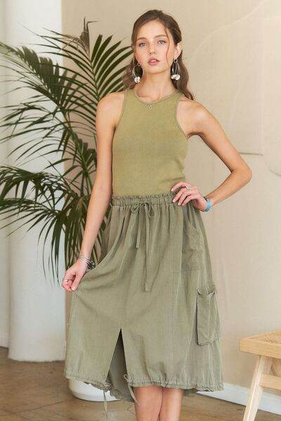 ADORA Drawstring Sleeveless Washed Dress - Shop Style & More | Fresh Looks, Everyday Deals & Free Shipping